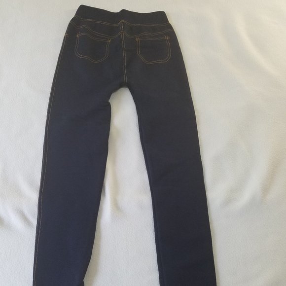 Blue and Golden Sequins Beaded Size Women Small Navy Blue Leggings NWOT - Picture 7 of 7